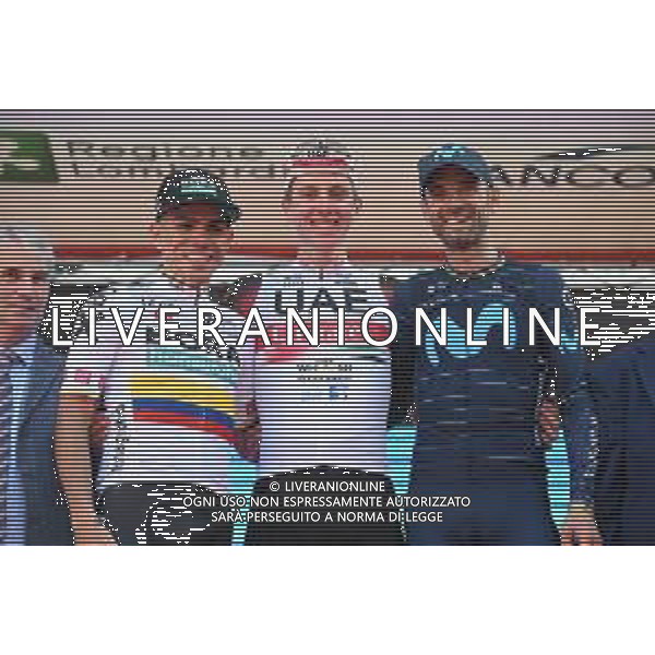 04-10-2022 Tre Valli Varesine; 2022, Uae Emirates; 2022, Bora - Hansgrohe; 2022, Movistar; Pogacar, Tadej; Higuita, Sergio; Valverde, Alejandro; Varese; ©SIROTTI/AGENZIA ALDO LIVERANI SAS