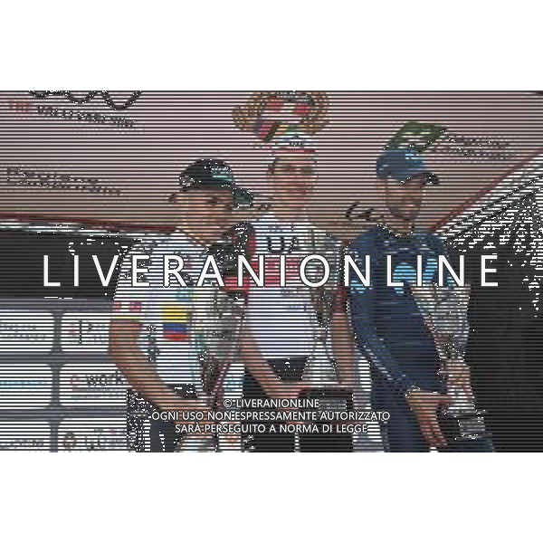 04-10-2022 Tre Valli Varesine; 2022, Uae Emirates; 2022, Bora - Hansgrohe; 2022, Movistar; Pogacar, Tadej; Higuita, Sergio; Valverde, Alejandro; Varenne Sur Allier; ©SIROTTI/AGENZIA ALDO LIVERANI SAS