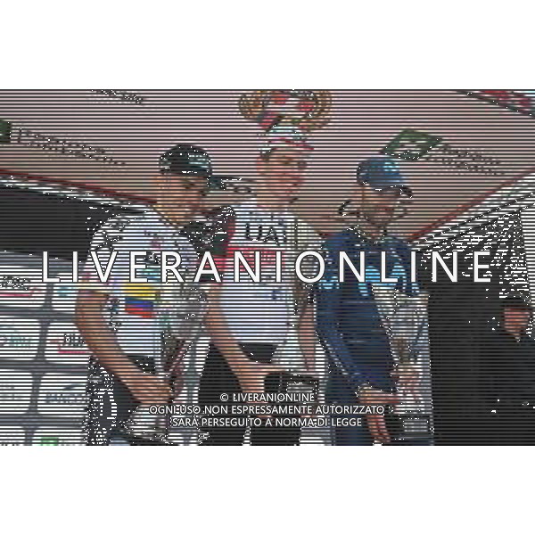 04-10-2022 Tre Valli Varesine; 2022, Uae Emirates; 2022, Bora - Hansgrohe; 2022, Movistar; Pogacar, Tadej; Higuita, Sergio; Valverde, Alejandro; Varenne Sur Allier; ©SIROTTI/AGENZIA ALDO LIVERANI SAS
