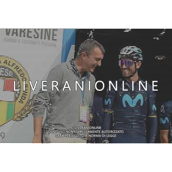 04-10-2022 Tre Valli Varesine; 2022, Movistar; Valverde, Alejandro; Guillen, Javier; Busto Arsizio; ©SIROTTI/AGENZIA ALDO LIVERANI SAS