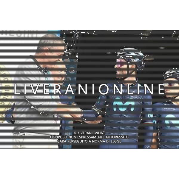 04-10-2022 Tre Valli Varesine; 2022, Movistar; Valverde, Alejandro; Guillen, Javier; Busto Arsizio; ©SIROTTI/AGENZIA ALDO LIVERANI SAS