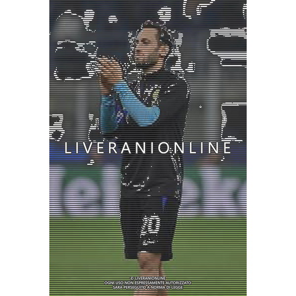 Hakan Calhanoglu (Inter) esultanza finale Inter vs Barcellona Milano 04-10-2022 Stadio Giuseppe Meazza - San Siro UEFA Champions League fase a gironi gruppo C - 3a giornata foto Roberto Garavaglia/ag. Aldo Liverani sas /AGENZIA ALDO LIVERANI SAS
