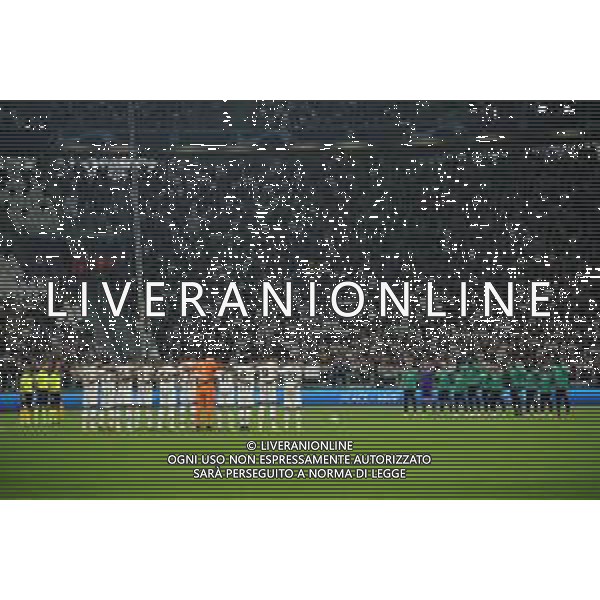 Torino 05.10.2022 Stadio Allianz Stadium ©Manuela Viganti/Agenzia Aldo Liverani Juventus vs Maccabi Haifa Champions League 2022/2023 Gruppo H Giornata 3 di 6 Nella foto: minuto di silenzio per le vittime della tragedia in indonesia ©/AGENZIA ALDO LIVERANI SAS