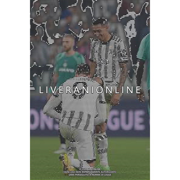 Torino 05.10.2022 Stadio Allianz Stadium ©Manuela Viganti/Agenzia Aldo Liverani Juventus vs Maccabi Haifa Champions League 2022/2023 Gruppo H Giornata 3 di 6 Nella foto: esultanza dusan vlahovic e angel di maria dopo il gol ©/AGENZIA ALDO LIVERANI SAS
