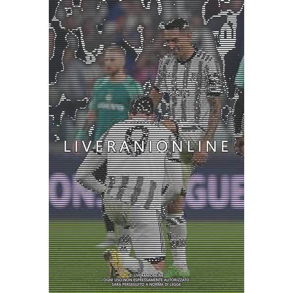 Torino 05.10.2022 Stadio Allianz Stadium ©Manuela Viganti/Agenzia Aldo Liverani Juventus vs Maccabi Haifa Champions League 2022/2023 Gruppo H Giornata 3 di 6 Nella foto: esultanza dusan vlahovic e angel di maria dopo il gol ©/AGENZIA ALDO LIVERANI SAS
