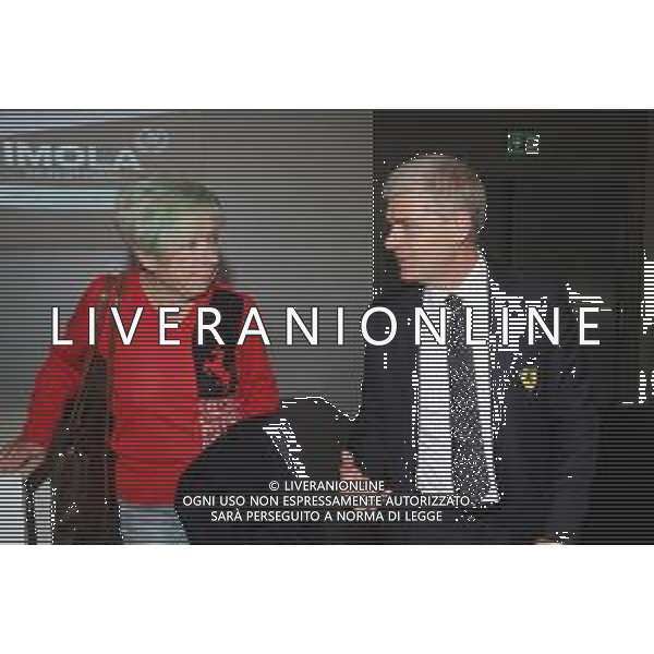 IMOLA 05 10 2022 CONFERENZA STAMPA FERRARI FINALI MONDIALI 2022 ALL\'AUTODROMO ENZO E DINO FERRARI NELLA FOTO STORICA UFFICIO STAMPA DELL\'AUTODROMO ENZO E DINO FERRARI RENATA NOSETTO E RESPONSABILE FERRARI ATTIVITA\' SPORTIVA GT ANTONELLO COLETTA ©SANNA/AGENZIA ALDO LIVERANI SAS