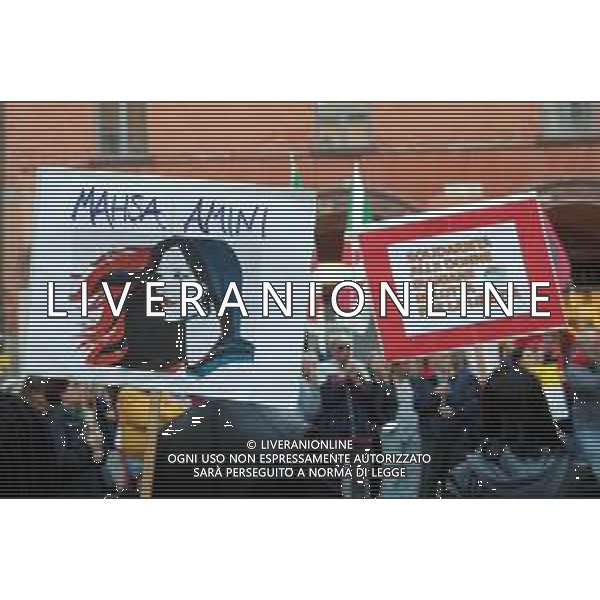 IMOLA 05 10 2022 MANIFESTAZIONE PER I DIRITTI DELLE DONNE IRANIANE NELLA FOTO MANIFESTO PER LA DONNA IRANIANA UCCISA ©SANNA/AGENZIA ALDO LIVERANI SAS