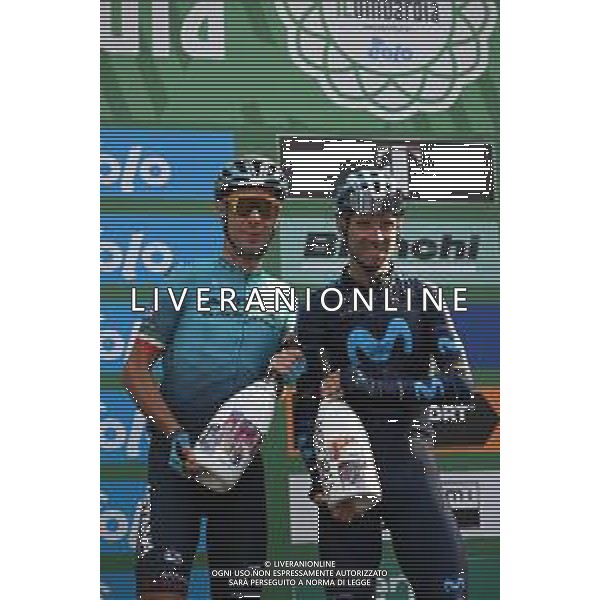 08-10-2022 Giro Di Lombardia; 2022, Astana - Qazaqstan; 2022, Movistar; Nibali, Vincenzo; Valverde, Alejandro; Bergamo; ©SIROTTI/AGENZIA ALDO LIVERANI SAS