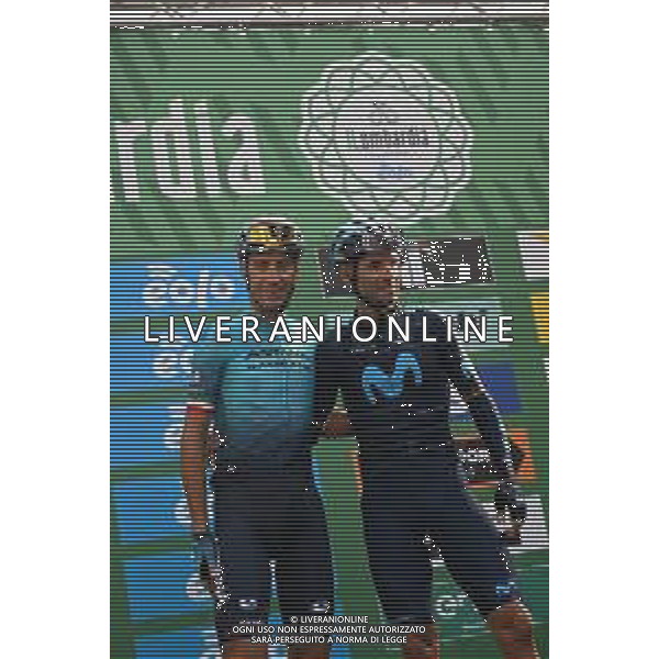 08-10-2022 Giro Di Lombardia; 2022, Astana - Qazaqstan; 2022, Movistar; Nibali, Vincenzo; Valverde, Alejandro; Bergamo; ©SIROTTI/AGENZIA ALDO LIVERANI SAS