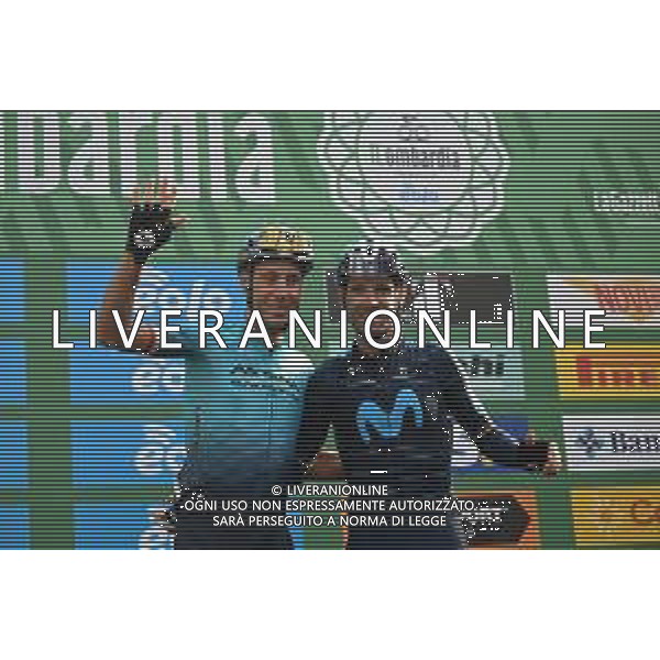 08-10-2022 Giro Di Lombardia; 2022, Astana - Qazaqstan; 2022, Movistar; Nibali, Vincenzo; Valverde, Alejandro; Bergamo; ©SIROTTI/AGENZIA ALDO LIVERANI SAS