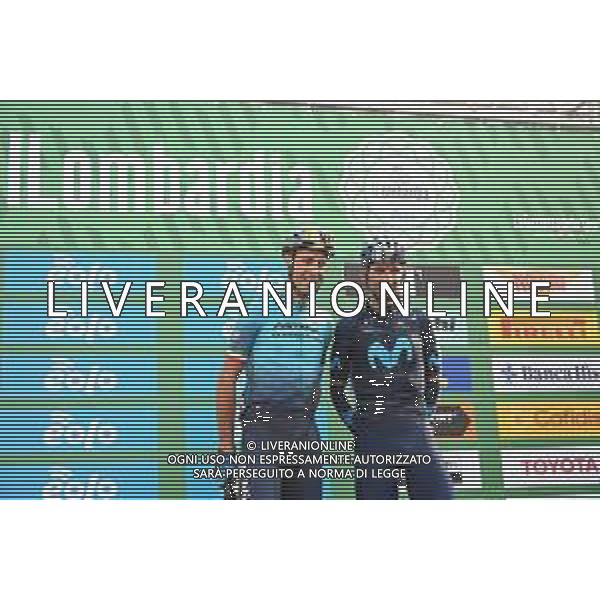 08-10-2022 Giro Di Lombardia; 2022, Movistar; 2022, Astana - Qazaqstan; Valverde, Alejandro; Nibali, Vincenzo; Bergamo; ©SIROTTI/AGENZIA ALDO LIVERANI SAS