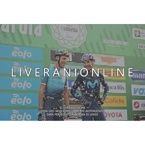 08-10-2022 Giro Di Lombardia; 2022, Movistar; 2022, Astana - Qazaqstan; Valverde, Alejandro; Nibali, Vincenzo; Bergamo; ©SIROTTI/AGENZIA ALDO LIVERANI SAS