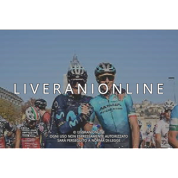08-10-2022 Giro Di Lombardia; 2022, Movistar; 2022, Astana - Qazaqstan; Valverde, Alejandro; Nibali, Vincenzo; Bergamo; ©SIROTTI/AGENZIA ALDO LIVERANI SAS