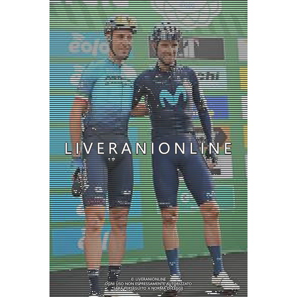 08-10-2022 Giro Di Lombardia; 2022, Movistar; 2022, Astana - Qazaqstan; Valverde, Alejandro; Nibali, Vincenzo; Bergamo; ©SIROTTI/AGENZIA ALDO LIVERANI SAS