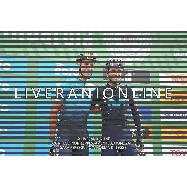 08-10-2022 Giro Di Lombardia; 2022, Movistar; 2022, Astana - Qazaqstan; Valverde, Alejandro; Nibali, Vincenzo; Bergamo; ©SIROTTI/AGENZIA ALDO LIVERANI SAS