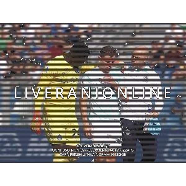 SASSUOLO - INTER CAMPIONATO CALCIO SERIE A TIM 08.10.2022 NELLA FOTO NICOLO\' BARELLA INFORTUNATO VIENE MEDICATO E ANDRE\' ONANA ©SANTANDREA/AGENZIA ALDO LIVERANI SAS