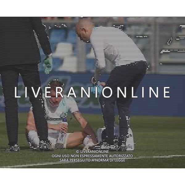 SASSUOLO - INTER CAMPIONATO CALCIO SERIE A TIM 08.10.2022 NELLA FOTO NICOLO\' BARELLA A TERRA INFORTUNATO VIENE MEDICATO ©SANTANDREA/AGENZIA ALDO LIVERANI SAS