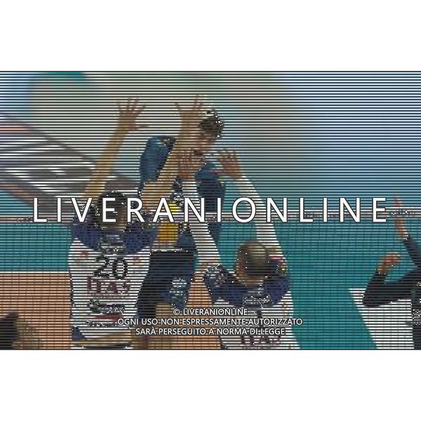 Attack by Leandro Mosca - WithU Verona during the match between WithU Verona and ITAS Trentino valid for a second day of the Superlega Italian volley men championship on October 8, 2022 at Pala AGSM-AIM in Verona, Italy FOTO ROBERTO TOMMASINI-AG ALDO LIVERANI SAS