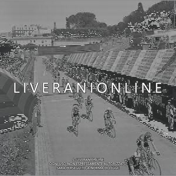 1955 FRASCATI CAMPIONATO DEL MONDO DI CICLISMO DILETTANTI NELLA FOTO PANORAMICA DELLA GARA FOTO SANDRO VESPASIANI-AG ALDO LIVERANI SAS