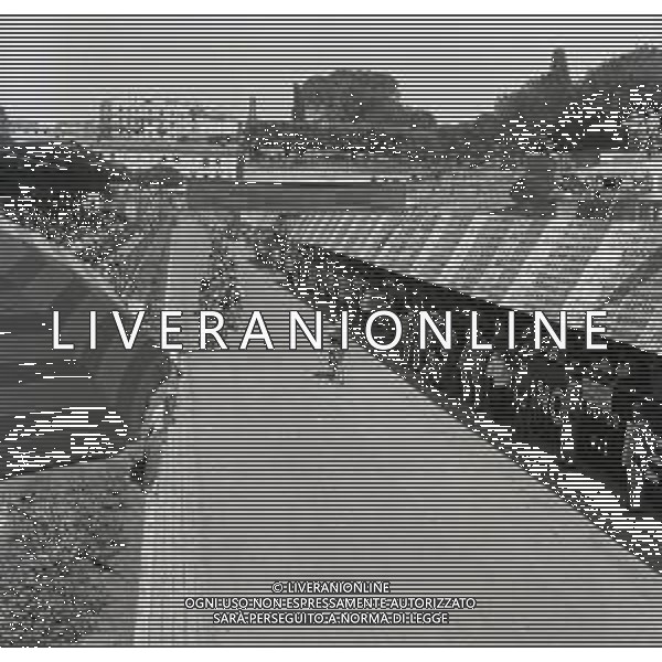 1955 FRASCATI CAMPIONATO DEL MONDO DI CICLISMO DILETTANTI NELLA FOTO PANORAMICA DELLA GARA FOTO SANDRO VESPASIANI-AG ALDO LIVERANI SAS