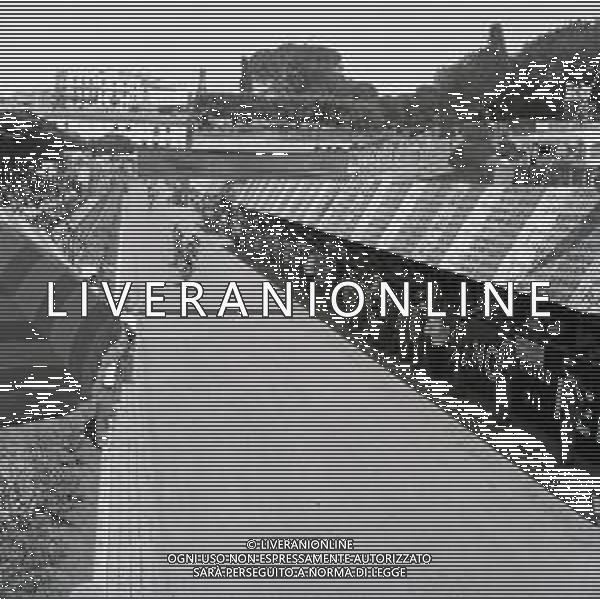 1955 FRASCATI CAMPIONATO DEL MONDO DI CICLISMO DILETTANTI NELLA FOTO PANORAMICA DELLA GARA FOTO SANDRO VESPASIANI-AG ALDO LIVERANI SAS