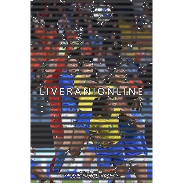 TVRG da SX Laura Giuliani (Italia), Maria Luisa Filangeri (Italia) e Kathellen Sousa Feitoza (Brasile) Italia vs Brasile Genova 10-10-2022 Stadio Luighi Ferraris Marassi amichevole nazionali femmiili foto Roberto Garavaglia/ag. Aldo Liverani sas / AGENZIA ALDO LIVERANI SAS