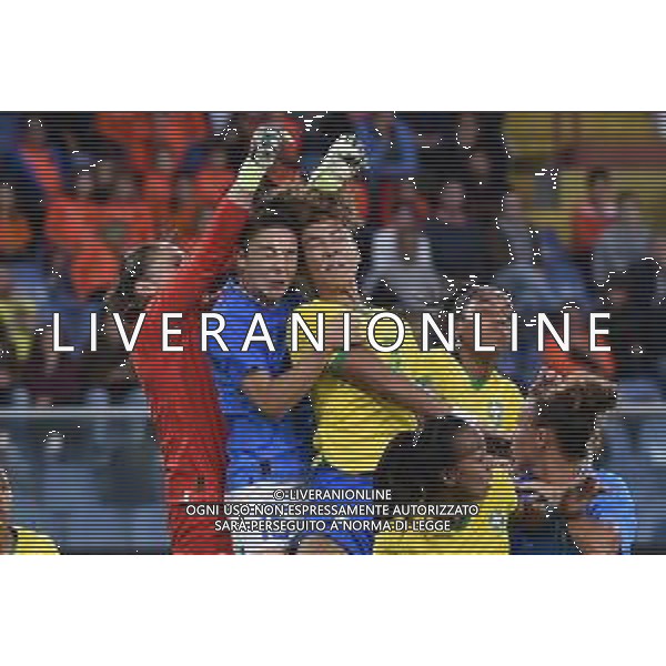 TVRG da SX Laura Giuliani (Italia), Maria Luisa Filangeri (Italia) e Kathellen Sousa Feitoza (Brasile) Italia vs Brasile Genova 10-10-2022 Stadio Luighi Ferraris Marassi amichevole nazionali femmiili foto Roberto Garavaglia/ag. Aldo Liverani sas / AGENZIA ALDO LIVERANI SAS