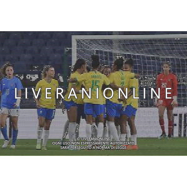 TVRG esultanza Brasile dopo il gol dell\'1 a 0 Italia vs Brasile Genova 10-10-2022 Stadio Luighi Ferraris Marassi amichevole nazionali femmiili foto Roberto Garavaglia/ag. Aldo Liverani sas / AGENZIA ALDO LIVERANI SAS