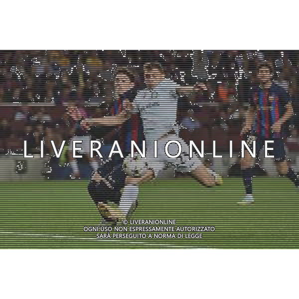 Nicolo\' Barella (Inter) segna il gol dell\'1 a 1 Barcellona vs Inter Barcellona (SPA) 12-10-2022 Stadio Camp Nou UEFA Champions League fase a gironi gruppo C - 4a giornata foto Roberto Garavaglia/ag. Aldo Liverani sas / AGENZIA ALDO LIVERANI SAS