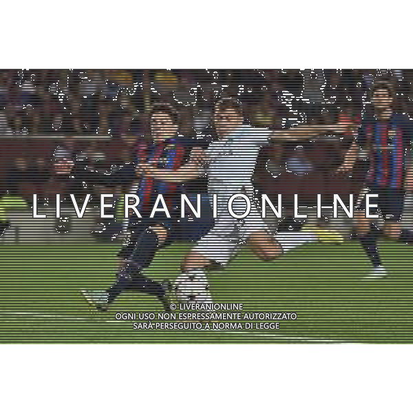 Nicolo\' Barella (Inter) segna il gol dell\'1 a 1 Barcellona vs Inter Barcellona (SPA) 12-10-2022 Stadio Camp Nou UEFA Champions League fase a gironi gruppo C - 4a giornata foto Roberto Garavaglia/ag. Aldo Liverani sas / AGENZIA ALDO LIVERANI SAS