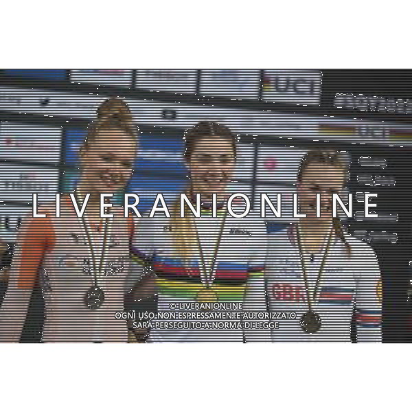 12-10-2022 World Championships Elite Women Track; Giornata 01; 2022, Italia; 2022, Olanda; 2022, Great Britain; Fidanza, Martina; Van Der Duin, Maike; Roberts, Jessica; Saint Quentin En Yvelines; ©SIROTTI / AGENZIA ALDO LIVERANI SAS