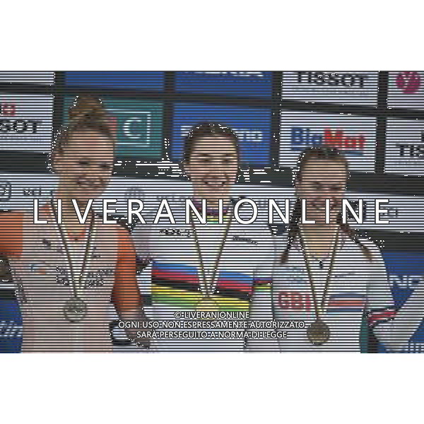 12-10-2022 World Championships Elite Women Track; Giornata 01; 2022, Italia; 2022, Olanda; 2022, Great Britain; Fidanza, Martina; Van Der Duin, Maike; Roberts, Jessica; Saint Quentin En Yvelines; ©SIROTTI / AGENZIA ALDO LIVERANI SAS