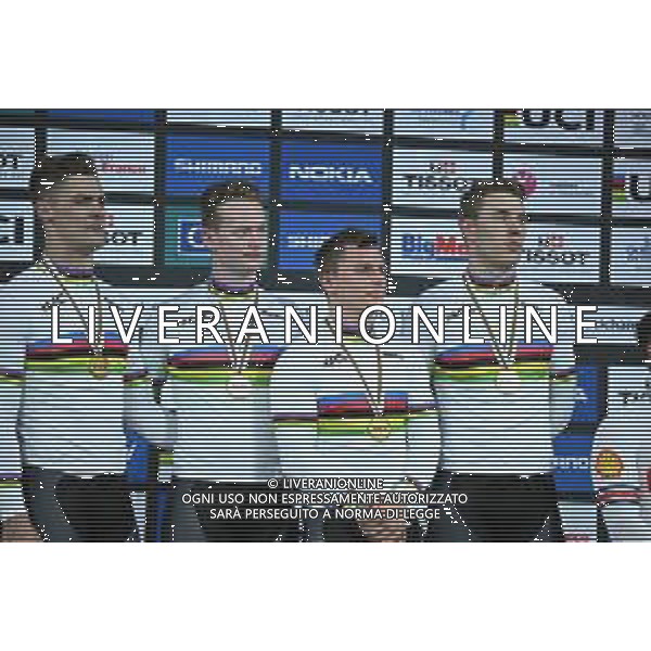 12-10-2022 World Championships Track; Giornata 01; 2022, Australia; Hoffman, Leigh; Richardson, Matthew; Glaetzer, Matthew; Cornish, Thomas; Saint Quentin En Yvelines; ©SIROTTI / AGENZIA ALDO LIVERANI SAS