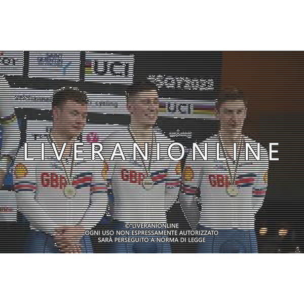 12-10-2022 World Championships Track; Giornata 01; 2022, Great Britain; Fielding, Alistair; Turnbull, Hamish; Carlin, Jack; Saint Quentin En Yvelines; ©SIROTTI / AGENZIA ALDO LIVERANI SAS