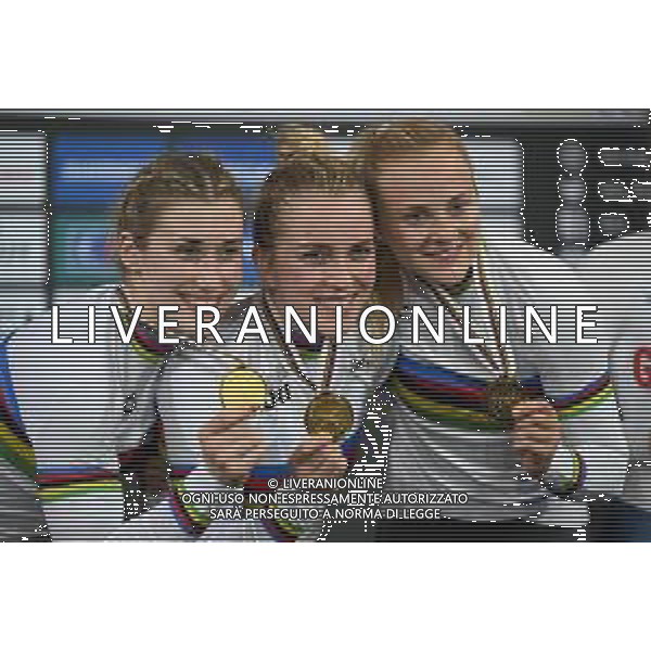 12-10-2022 World Championships Elite Women Track; Giornata 01; 2022, Germany; Friedrich, Lea Sophie; Grabosch, Pauline Sophie; Hinze, Emma; Saint Quentin En Yvelines; ©SIROTTI / AGENZIA ALDO LIVERANI SAS