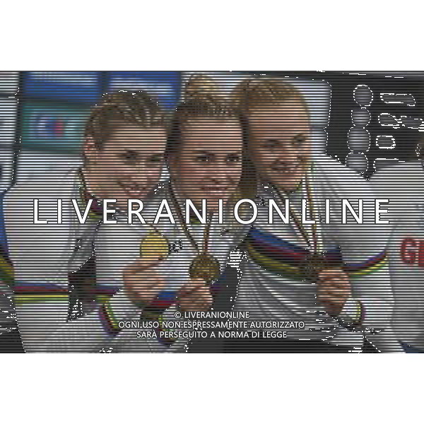 12-10-2022 World Championships Elite Women Track; Giornata 01; 2022, Germany; Friedrich, Lea Sophie; Grabosch, Pauline Sophie; Hinze, Emma; Saint Quentin En Yvelines; ©SIROTTI / AGENZIA ALDO LIVERANI SAS