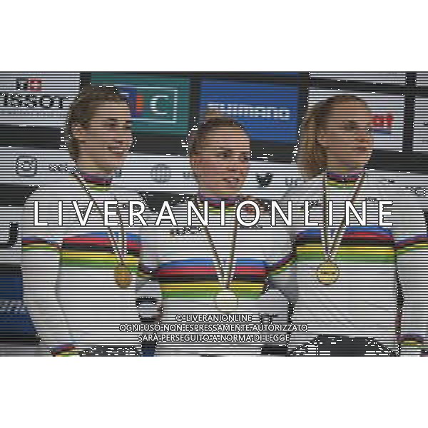 12-10-2022 World Championships Elite Women Track; Giornata 01; 2022, Germany; Friedrich, Lea Sophie; Grabosch, Pauline Sophie; Hinze, Emma; Saint Quentin En Yvelines; ©SIROTTI / AGENZIA ALDO LIVERANI SAS