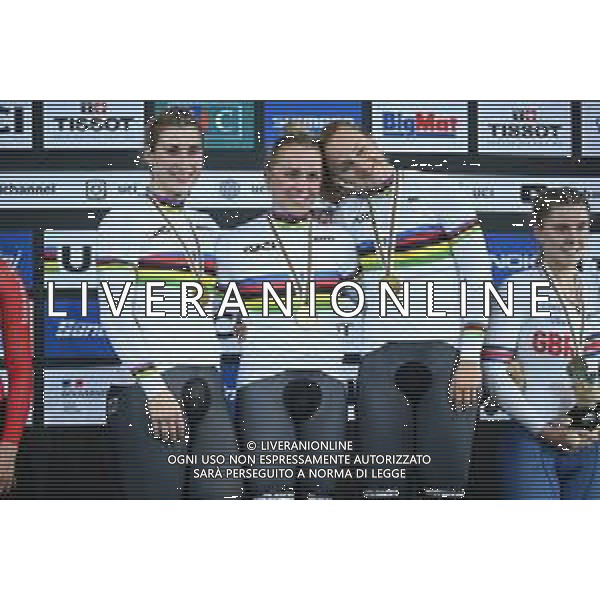 12-10-2022 World Championships Elite Women Track; Giornata 01; 2022, Germany; Friedrich, Lea Sophie; Grabosch, Pauline Sophie; Hinze, Emma; Saint Quentin En Yvelines; ©SIROTTI / AGENZIA ALDO LIVERANI SAS