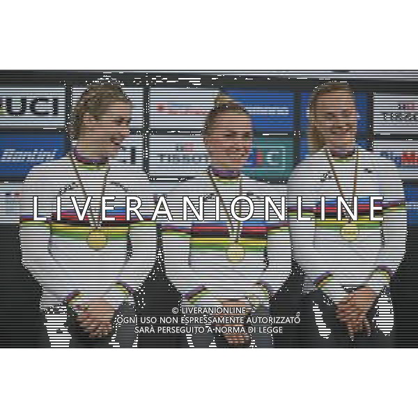 12-10-2022 World Championships Elite Women Track; Giornata 01; 2022, Germany; Friedrich, Lea Sophie; Grabosch, Pauline Sophie; Hinze, Emma; Saint Quentin En Yvelines; ©SIROTTI / AGENZIA ALDO LIVERANI SAS
