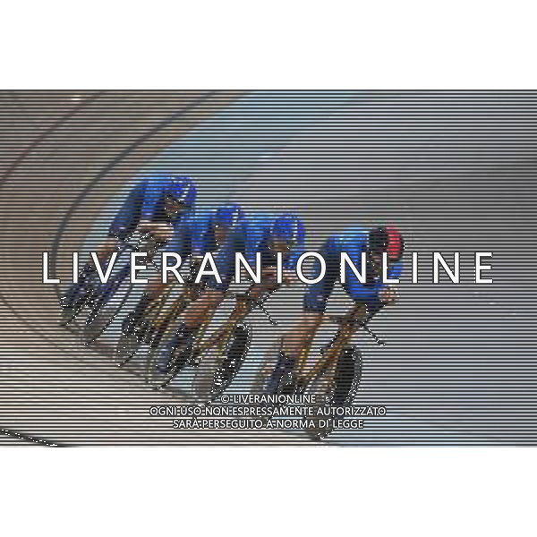 13-10-2022 World Championships Elite Track; Giornata 02; 2022, Italia; Ganna, Filippo; Consonni, Simone; Milan, Jonathan; Moro, Manlio; Saint Quentin En Yvelines; ©SIROTTI / AGENZIA ALDO LIVERANI SAS
