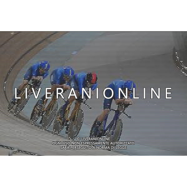 13-10-2022 World Championships Elite Track; Giornata 02; 2022, Italia; Ganna, Filippo; Consonni, Simone; Milan, Jonathan; Moro, Manlio; Saint Quentin En Yvelines; ©SIROTTI / AGENZIA ALDO LIVERANI SAS