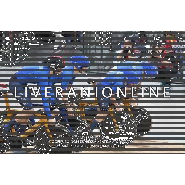 13-10-2022 World Championships Elite Track; Giornata 02; 2022, Italia; Ganna, Filippo; Consonni, Simone; Milan, Jonathan; Moro, Manlio; Saint Quentin En Yvelines; ©SIROTTI / AGENZIA ALDO LIVERANI SAS