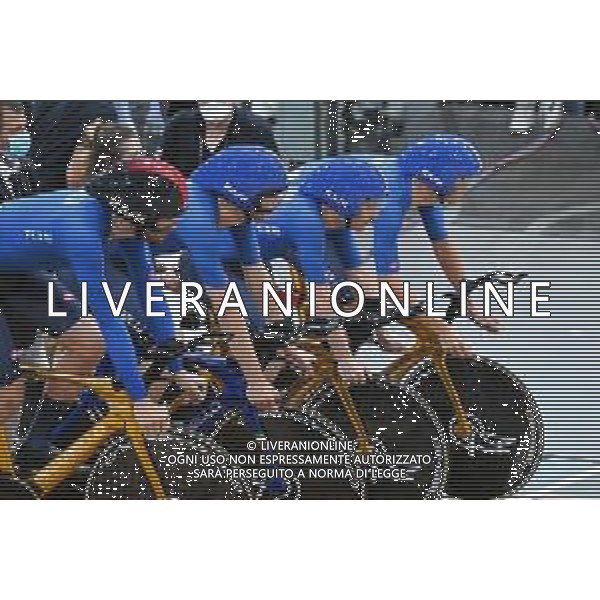 13-10-2022 World Championships Elite Track; Giornata 02; 2022, Italia; Ganna, Filippo; Consonni, Simone; Milan, Jonathan; Moro, Manlio; Saint Quentin En Yvelines; ©SIROTTI / AGENZIA ALDO LIVERANI SAS