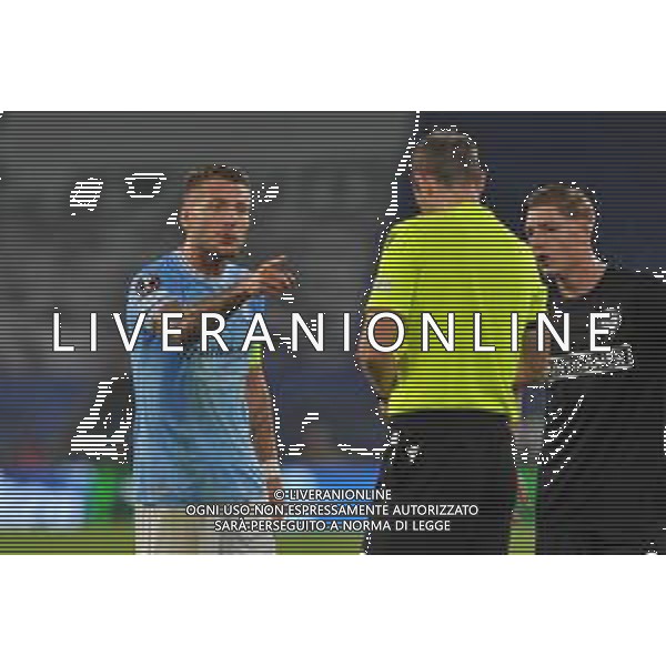Lazio vs Sturm Graz Europa League - 4 Giornata Stadio Olimpico - Roma 13-10-2022 nella foto: ciro Immobile protesta con l\'arbitro ©Federico Gaetano / AGENZIA ALDO LIVERANI SAS