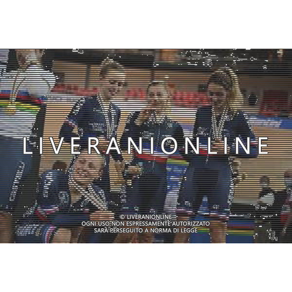 13-10-2022 World Championships Elite Women Track; Giornata 02; 2022, France; Borras, Marion; Copponi, Clara; Fortin, Valentine; Berteau, Victoire; Saint Quentin En Yvelines; ©SIROTTI / AGENZIA ALDO LIVERANI SAS