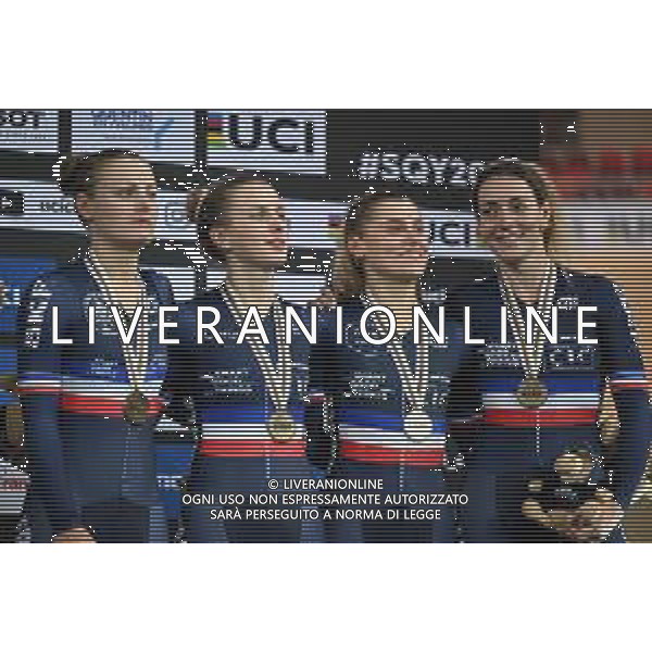 13-10-2022 World Championships Elite Women Track; Giornata 02; 2022, France; Borras, Marion; Copponi, Clara; Fortin, Valentine; Berteau, Victoire; Saint Quentin En Yvelines; ©SIROTTI / AGENZIA ALDO LIVERANI SAS