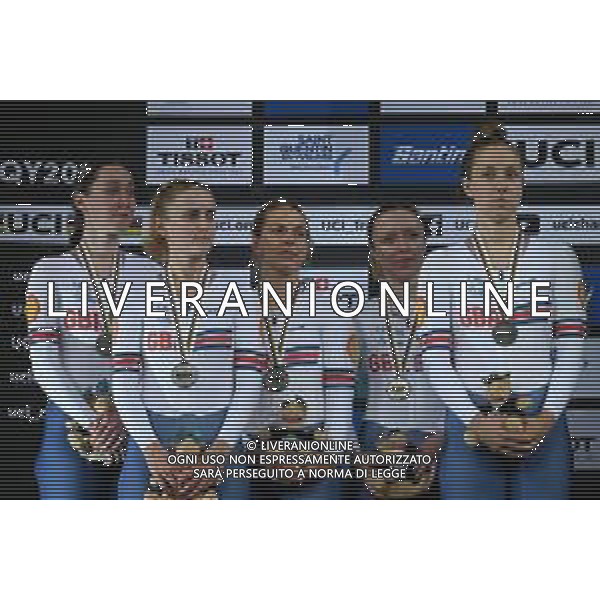 13-10-2022 World Championships Elite Women Track; Giornata 02; 2022, Great Britain; Evans, Neah; Archibald, Katie; Barker, Megan; Knight, Josie; Morris, Anna; Saint Quentin En Yvelines; ©SIROTTI / AGENZIA ALDO LIVERANI SAS