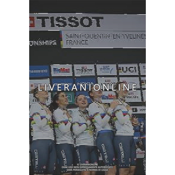 13-10-2022 World Championships Elite Women Track; Giornata 02; 2022, Italia; Balsamo, Elisa; Consonni, Chiara; Fidanza, Martina; Guazzini, Vittoria; Alzini, Martina; Saint Quentin En Yvelines; ©SIROTTI / AGENZIA ALDO LIVERANI SAS