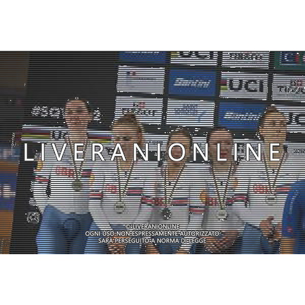 13-10-2022 World Championships Elite Women Track; Giornata 02; 2022, Great Britain; Evans, Neah; Archibald, Katie; Barker, Megan; Knight, Josie; Morris, Anna; Saint Quentin En Yvelines; ©SIROTTI / AGENZIA ALDO LIVERANI SAS
