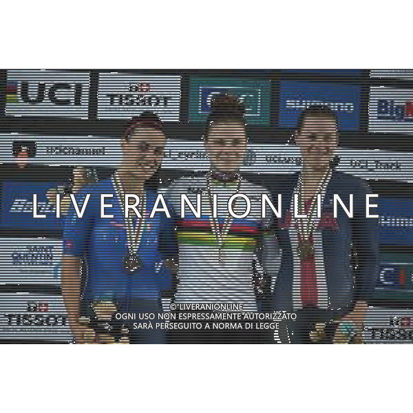 13-10-2022 World Championships Elite Women Track; Giornata 02; 2022, Belgium; 2022, Italia; 2022, Usa; Kopecky, Lotte; Barbieri, Rachele; Valente, Jennifer; Saint Quentin En Yvelines; ©SIROTTI / AGENZIA ALDO LIVERANI SAS